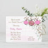 Rosa Laternen-Einladung Einladung (Stehend Vorderseite)