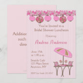 Rosa Laternendusche Einladung (Vorne/Hinten)