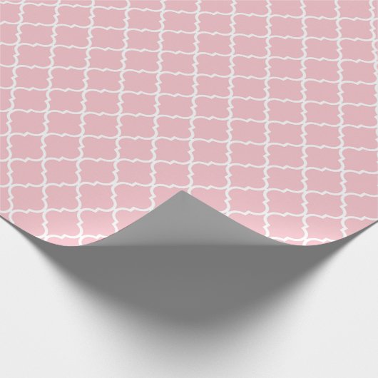 Rosa Latticework, Quatrefolie, marokkanische Trell Geschenkpapier (Ecke)