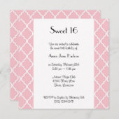Rosa Latticework, Quatrefolie, Trellis, süß 16 Einladung (Vorne/Hinten)