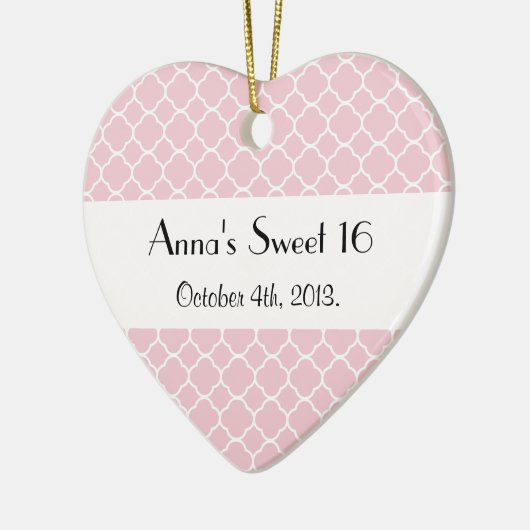 Rosa Latticework, Quatrefolie, Trellis, süß 16 Keramik Ornament (Links)