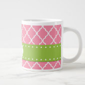 Rosa Lattizität, Quatrefolie, Trellis, Monogramm Jumbo-Tasse (Rechts)