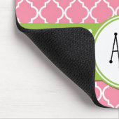 Rosa Lattizität, Quatrefolie, Trellis, Monogramm Mousepad (Ecke)