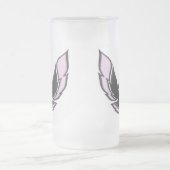 Rosa laufender Vogel Mattglas Bierglas (Mittel)