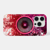 Rosa Lautsprecher und Spritzer iPhone Hülle (Rückseite (Horizontal))