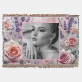 Rosa Lava florales Foto Aquarell Decke