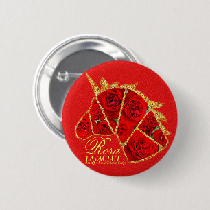 Rosa Lavaglut Dosenabzeichen Button
