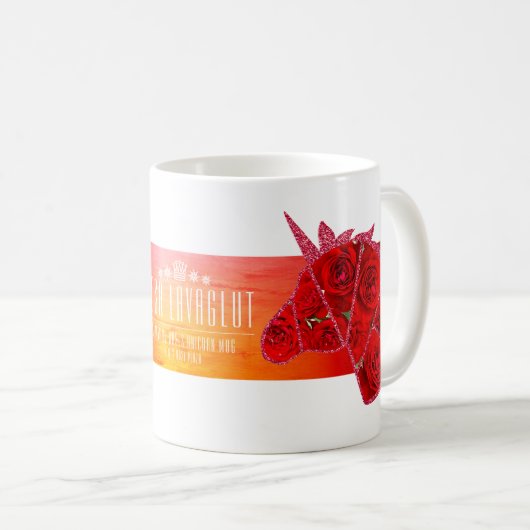 Rosa Lavaglut Kaffeetasse (VorderseiteRechts)