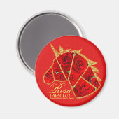 Rosa Lavaglut Magnet (Vorderseite/Rückseite)