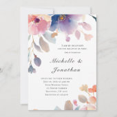 Rosa Lavendel Blume Christliche Verse Hochzeit Einladung (Vorderseite)