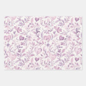 Rosa Lavendel Blumen Herzen Geburtstag Geschenkpapier Set (Vorderseite 3)