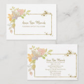 *~* Rosa Lavendel Elegante Gold Blume Glitzer Visitenkarte (Vorne/Hinten)