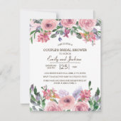 Rosa Lavendel Frühlingsblütenpaare - Brautparty Einladung (Vorderseite)