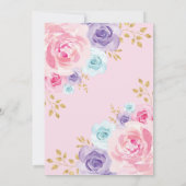 Rosa Lavendel-Goldprinzessin Aschenputtel Birthday Einladung (Rückseite)