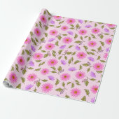 Rosa Lavendel Lacy Daisy Geschenkpapier (Ungerollt)