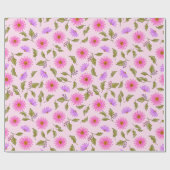 Rosa Lavendel Lacy Daisy Geschenkpapier (Flach)