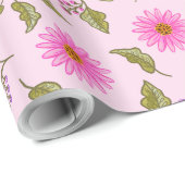Rosa Lavendel Lacy Daisy Geschenkpapier (Rolleneckpunkt)