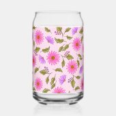 Rosa Lavendel Lacy Daisy Trinkglas-Set Glas (Vorderseite)