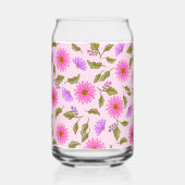 Rosa Lavendel Lacy Daisy Trinkglas-Set Glas (Rückseite)