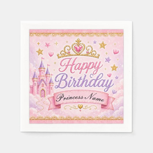 Rosa Lavendel Prinzessin Serviette (Vorderseite)