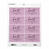 Rosa Lavendel Schrift Familien Rücksendeadresse (Vorne)