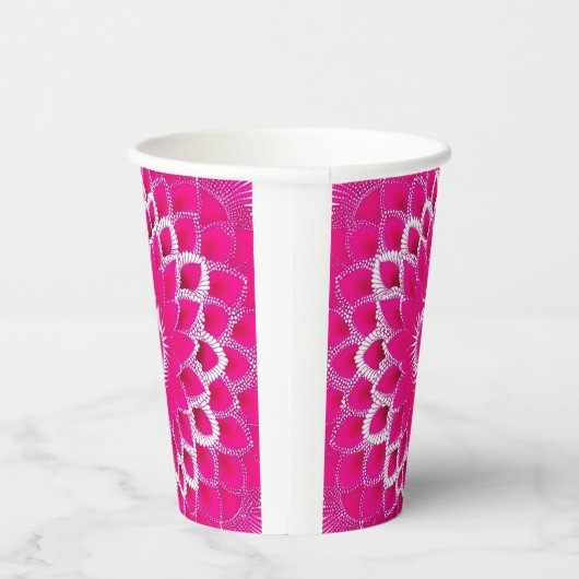 Rosa Lavendel Weiß Pappbecher (Rechts)