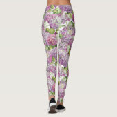Rosa Lavendelhydrangea-Blumenmuster Leggings (Rückseite)