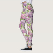 Rosa Lavendelhydrangea-Blumenmuster Leggings (Links)