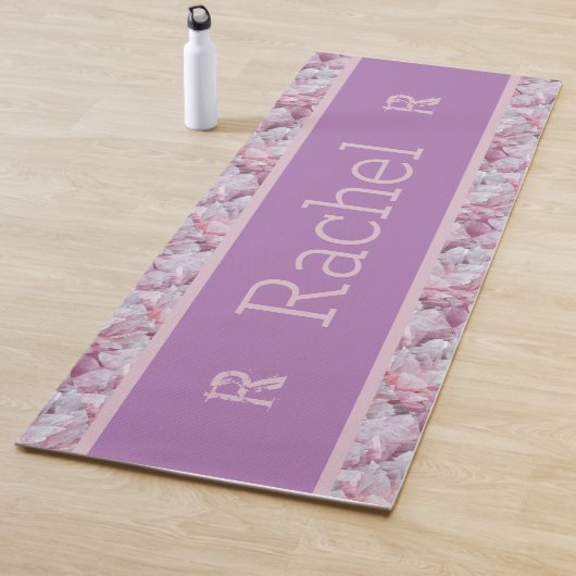 Rosa Lavender Elegant Einfache Minimale Monogramm Yogamatte (Beispiel)