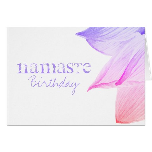 *~* Rosa Lavender Geburtstag Lotus Namaste (Vorderseite (Horizontal))