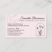 Rosa Leaf Shadow, Modern Blume Logo, Monogramm Visitenkarte (Rückseite)