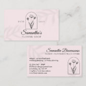 Rosa Leaf Shadow, Modern Blume Logo, Monogramm Visitenkarte (Vorne/Hinten)