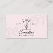 Rosa Leaf Shadow, Modern Blume Logo, Monogramm Visitenkarte (Vorderseite)
