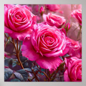 Rosa lebendige Rose Poster (Vorne)