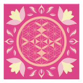 rosa Lebensblume Fotodruck (Vorne)