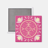 rosa Lebensblume Magnet (Vorderseite/Rückseite)