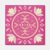 rosa Lebensblume Magnet (Vorne)