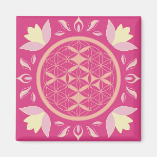 rosa Lebensblume Magnet