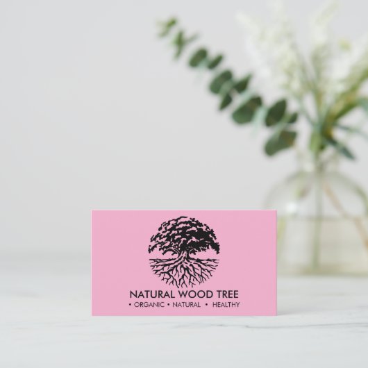 Rosa Lebensdauer der Bäume Visitenkarte (Stehend Vorderseite)