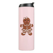 Rosa Lebkuchen-Mädchen-Thermobecher Thermosbecher (Nach links gedreht)