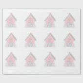 Rosa Lebkuchenhaus-Packpapier Geschenkpapier (Flach)