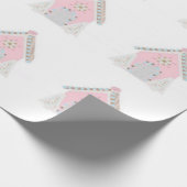 Rosa Lebkuchenhaus-Packpapier Geschenkpapier (Ecke)
