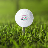 Rosa Leder Elegante Golfplatz Name Golfball