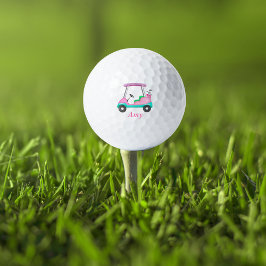 Rosa Leder Elegante Golfplatz Name Golfball