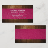 Rosa Leder | Holzschnitt Visitenkarte (Vorne/Hinten)