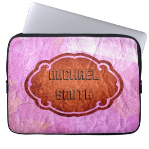 Rosa Leder Laptopschutzhülle