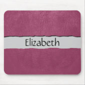 Rosa Leder, Lederhintergrund, Ihr Name Mousepad (Vorne)