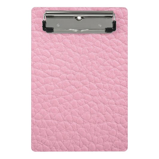 Rosa Leder Mini Klemmbrett (Vorderseite)