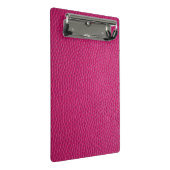 Rosa Leder Mini Klemmbrett (Schrägansicht)