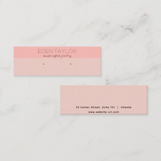 Rosa Leder Textur Stuck Ohrring Display Mini Visitenkarte (Vorne/Hinten)